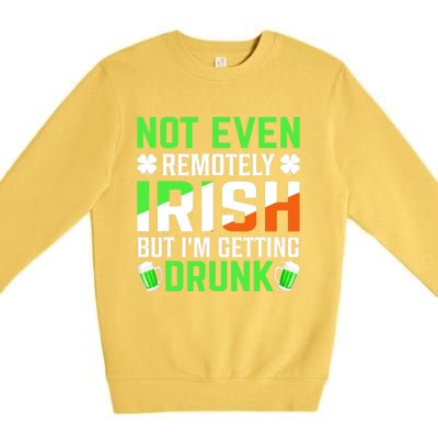 I'm Getting Drunk Irish Flag Shamrock St Patrick's Day Beer Premium Crewneck Sweatshirt