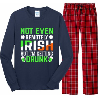 I'm Getting Drunk Irish Flag Shamrock St Patrick's Day Beer Long Sleeve Pajama Set