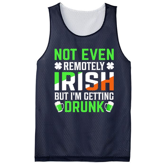 I'm Getting Drunk Irish Flag Shamrock St Patrick's Day Beer Mesh Reversible Basketball Jersey Tank