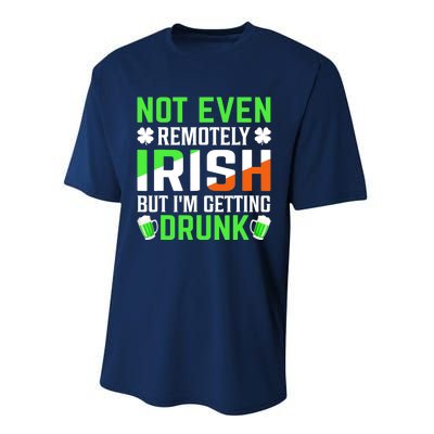 I'm Getting Drunk Irish Flag Shamrock St Patrick's Day Beer Performance Sprint T-Shirt