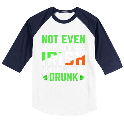 I'm Getting Drunk Irish Flag Shamrock St Patrick's Day Beer Baseball Sleeve Shirt