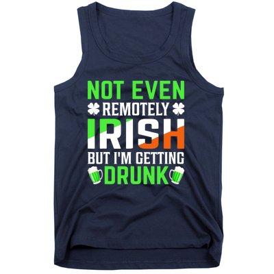 I'm Getting Drunk Irish Flag Shamrock St Patrick's Day Beer Tank Top