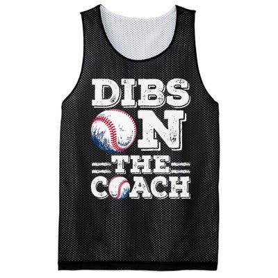 I've Got Dibs On The Coach Funny Baseball Coach Mesh Reversible Basketball Jersey Tank