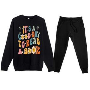 It's Good Day To Read Book Funny Library Reading Lovers Premium Crewneck Sweatsuit Set