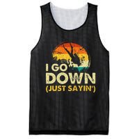 I Go Down Scuba Diver Diving Instructor Underwater Mesh Reversible Basketball Jersey Tank