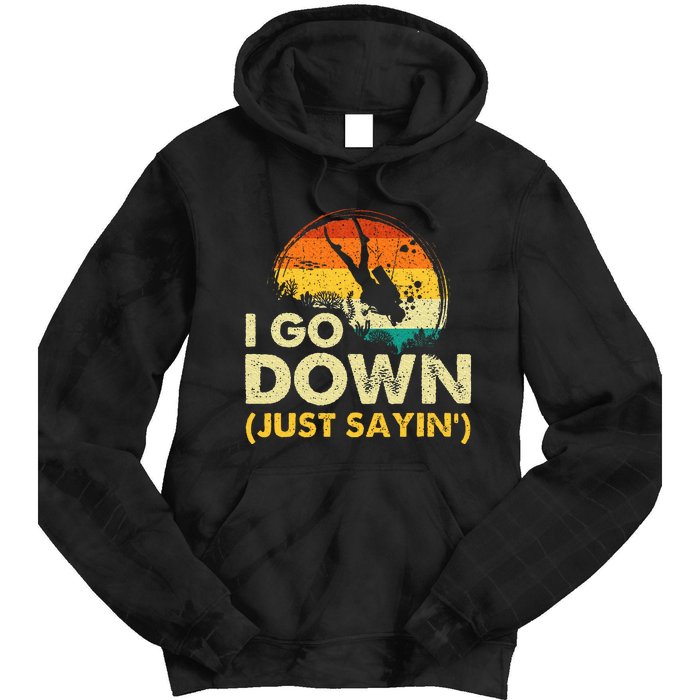 I Go Down Scuba Diver Diving Instructor Underwater Tie Dye Hoodie