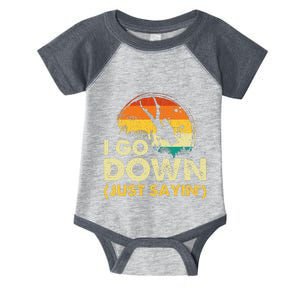 I Go Down Scuba Diver Diving Instructor Underwater Infant Baby Jersey Bodysuit