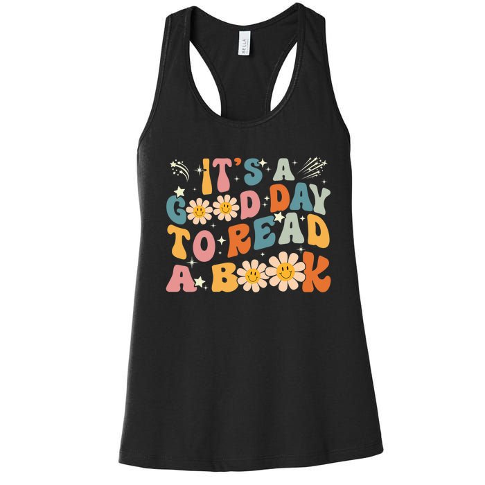 Its Good Day To Read Book Funny Library Reading Lovers Women's Racerback Tank