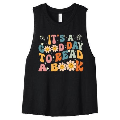 Its Good Day To Read Book Funny Library Reading Lovers Women's Racerback Cropped Tank