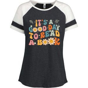 Its Good Day To Read Book Funny Library Reading Lovers Enza Ladies Jersey Colorblock Tee