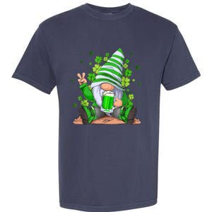 Irish Gnome Drink Beer Lucky Shamrock Gnome St Patricks Day Garment-Dyed Heavyweight T-Shirt