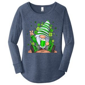 Irish Gnome Drink Beer Lucky Shamrock Gnome St Patricks Day Women's Perfect Tri Tunic Long Sleeve Shirt