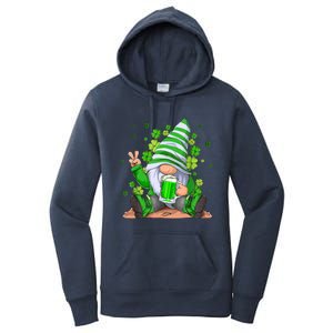 Irish Gnome Drink Beer Lucky Shamrock Gnome St Patricks Day Women's Pullover Hoodie