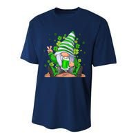 Irish Gnome Drink Beer Lucky Shamrock Gnome St Patricks Day Performance Sprint T-Shirt