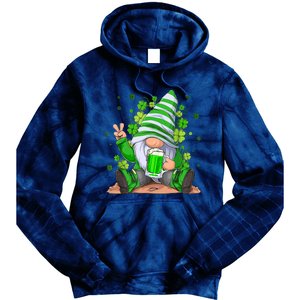 Irish Gnome Drink Beer Lucky Shamrock Gnome St Patricks Day Tie Dye Hoodie