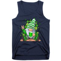 Irish Gnome Drink Beer Lucky Shamrock Gnome St Patricks Day Tank Top