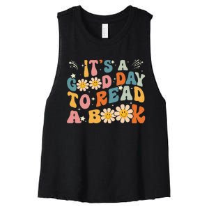 Its Good Day To Read Book Funny Library Reading Lovers Women's Racerback Cropped Tank