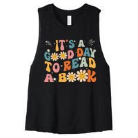 Its Good Day To Read Book Funny Library Reading Lovers Women's Racerback Cropped Tank