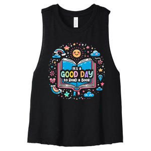 ItS Good Day To Read Book Funny Library Reading Books Lover Women's Racerback Cropped Tank