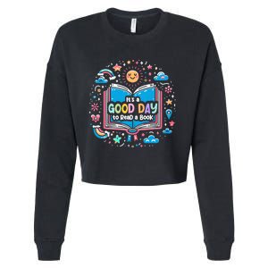 ItS Good Day To Read Book Funny Library Reading Books Lover Cropped Pullover Crew