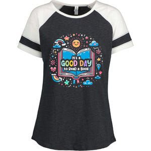 ItS Good Day To Read Book Funny Library Reading Books Lover Enza Ladies Jersey Colorblock Tee