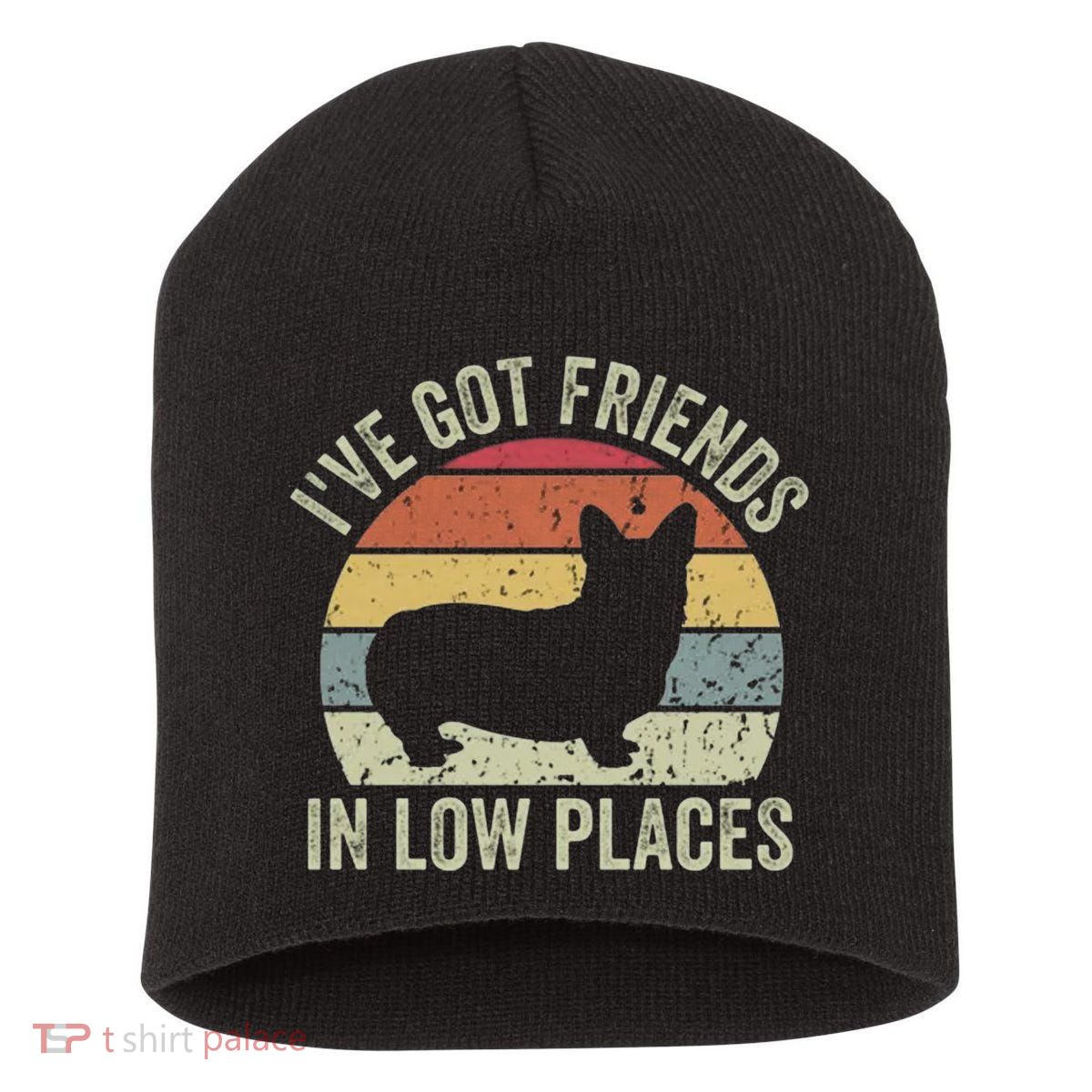 I've Got Friends In Low Places Corgi Short Acrylic Beanie