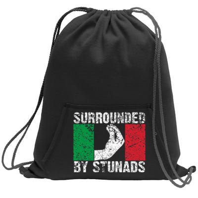 Italian Gift For Cool Surrounded By Stunads Sweatshirt Cinch Pack Bag