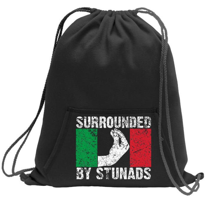 Italian Gift For Cool Surrounded By Stunads Sweatshirt Cinch Pack Bag