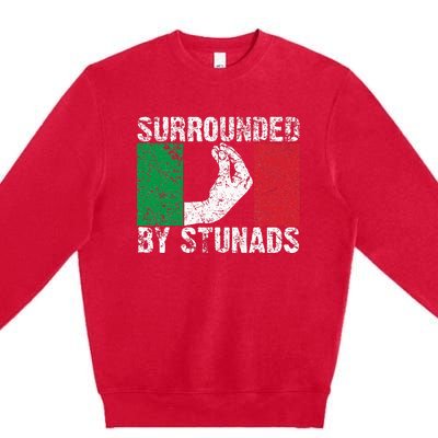 Italian Gift For Cool Surrounded By Stunads Premium Crewneck Sweatshirt