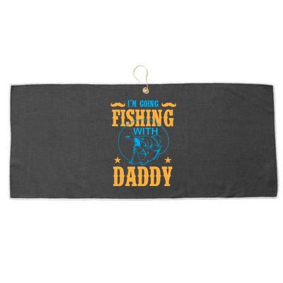 I'm Going Fishing With Daddy Large Microfiber Waffle Golf Towel