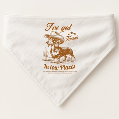 I've Got Friends In Low Places Dachshund Cowboy  USA-Made Doggie Bandana