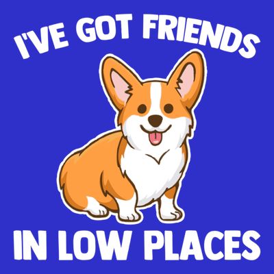 I've Got Friends In Low Places Gift Funny Corgi Owner Dog Corgi Gift T-Shirt