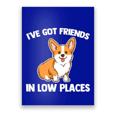 I've Got Friends In Low Places Gift Funny Corgi Owner Dog Corgi Gift Poster