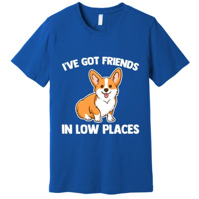 I've Got Friends In Low Places Gift Funny Corgi Owner Dog Corgi Gift Premium T-Shirt