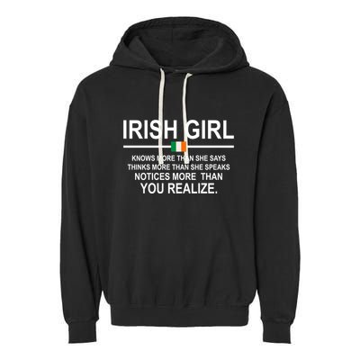 Irish Girl Funny Definition St Patricks Day Garment-Dyed Fleece Hoodie