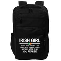 Irish Girl Funny Definition St Patricks Day Impact Tech Backpack
