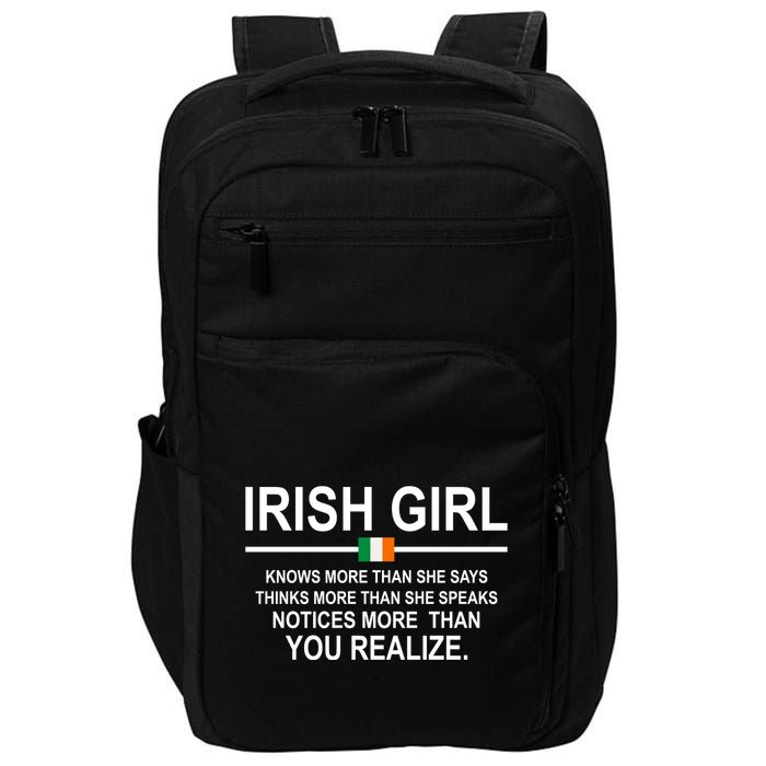 Irish Girl Funny Definition St Patricks Day Impact Tech Backpack