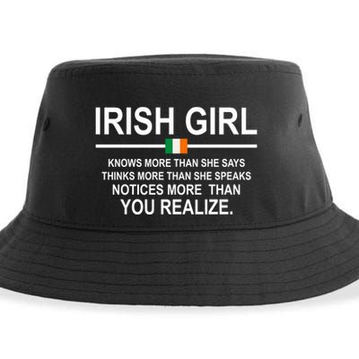 Irish Girl Funny Definition St Patricks Day Sustainable Bucket Hat