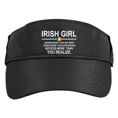 Irish Girl Funny Definition St Patricks Day Adult Drive Performance Visor