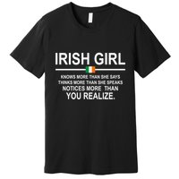 Irish Girl Funny Definition St Patricks Day Premium T-Shirt