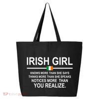 Irish Girl Funny Definition St Patricks Day 25L Jumbo Tote