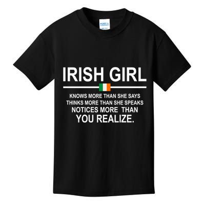 Irish Girl Funny Definition St Patricks Day Kids T-Shirt