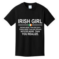 Irish Girl Funny Definition St Patricks Day Kids T-Shirt