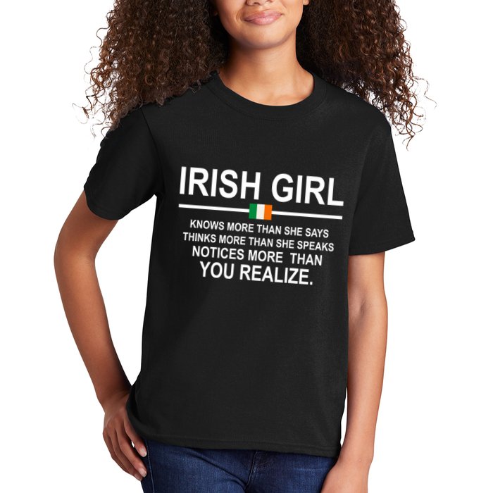 Irish Girl Funny Definition St Patricks Day Kids T-Shirt