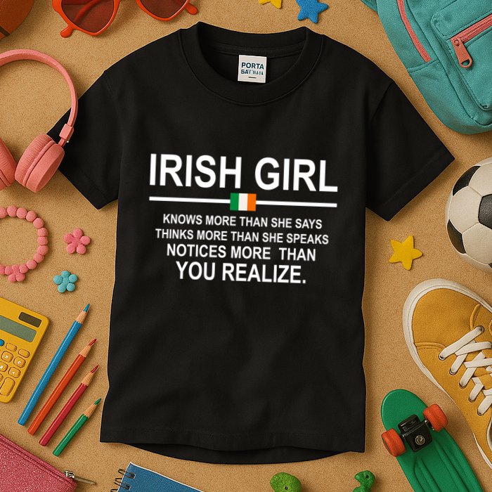 Irish Girl Funny Definition St Patricks Day Kids T-Shirt