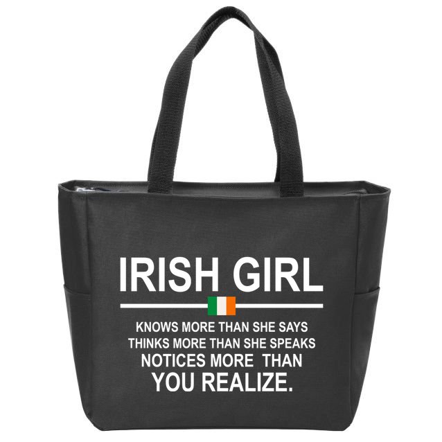 Irish Girl Funny Definition St Patricks Day Zip Tote Bag