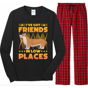 I've Got Friends In Low Places Corgi Gift Long Sleeve Pajama Set