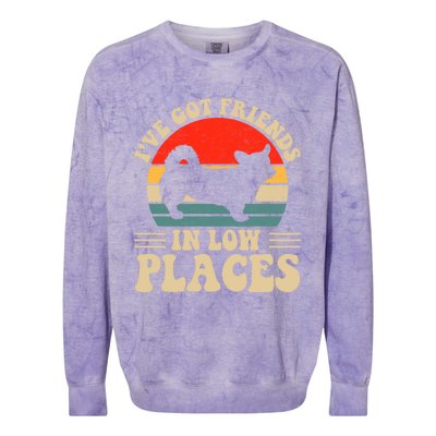 I've Got Friends In Low Places Pembroke Welsh Corgi Lover Gift Colorblast Crewneck Sweatshirt