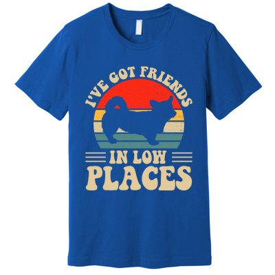 I've Got Friends In Low Places Pembroke Welsh Corgi Lover Gift Premium T-Shirt