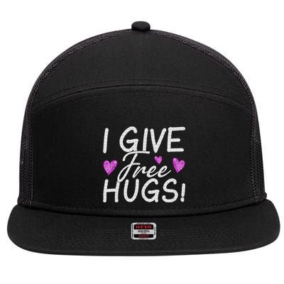 I Give Free Hugs 7 Panel Mesh Trucker Snapback Hat
